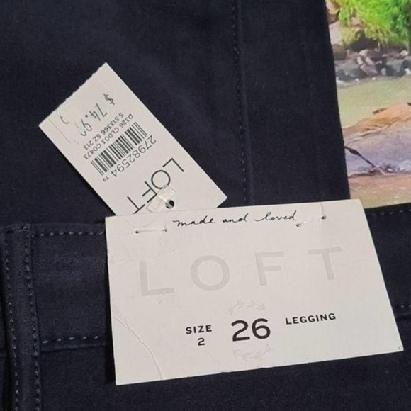 Loft Leggings Size 2 Dark Blue NWT - Picture 4 of 6